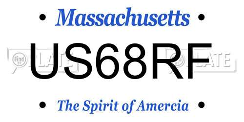 US68RF Massachusetts License Plate