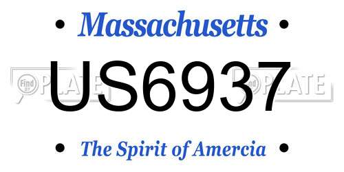 US6937 Massachusetts License Plate