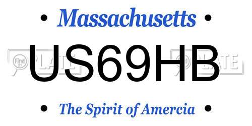 US69HB Massachusetts License Plate