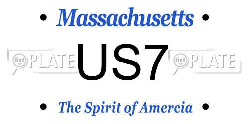US7 Massachusetts License Plate