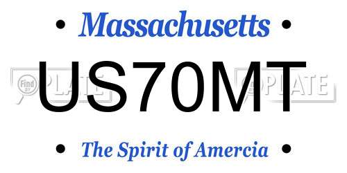 US70MT Massachusetts License Plate