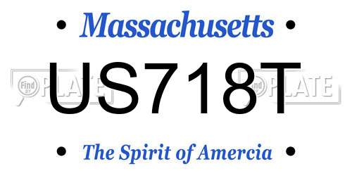 US718T Massachusetts License Plate