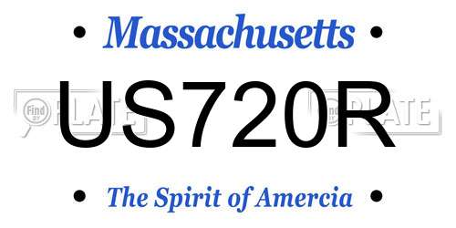 US720R Massachusetts License Plate