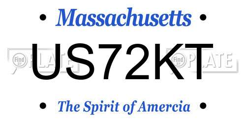 US72KT Massachusetts License Plate