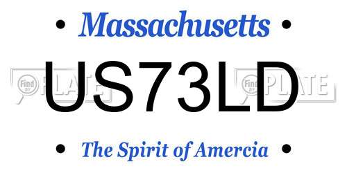 US73LD Massachusetts License Plate