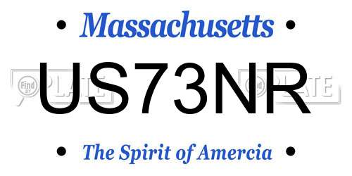 US73NR Massachusetts License Plate