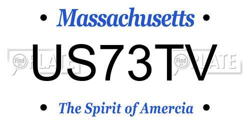 US73TV Massachusetts License Plate