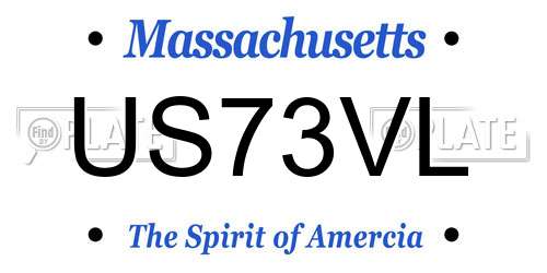 US73VL Massachusetts License Plate