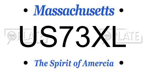 US73XL Massachusetts License Plate