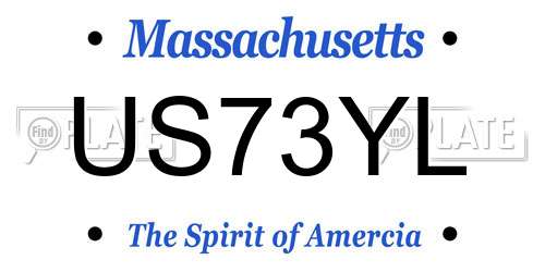 US73YL Massachusetts License Plate