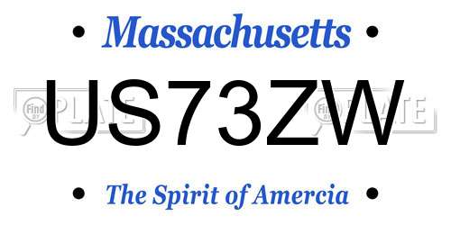 US73ZW Massachusetts License Plate