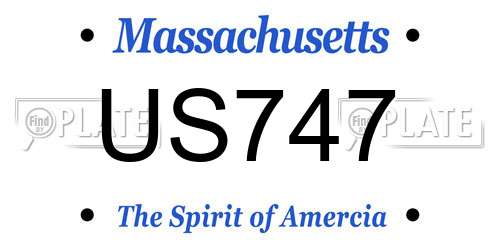 US747 Massachusetts License Plate