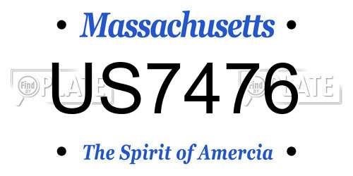 US7476 Massachusetts License Plate