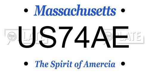 US74AE Massachusetts License Plate