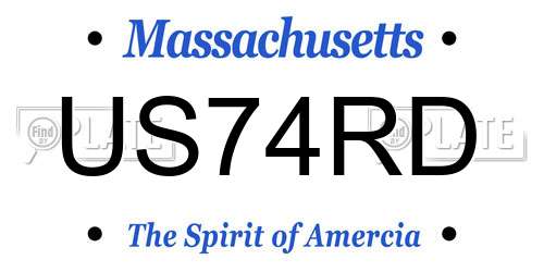 US74RD Massachusetts License Plate