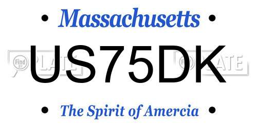 US75DK Massachusetts License Plate