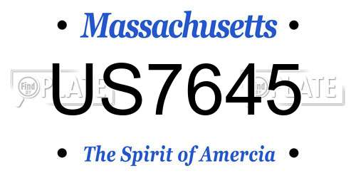 US7645 Massachusetts License Plate