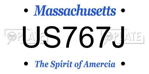 US767J Massachusetts License Plate