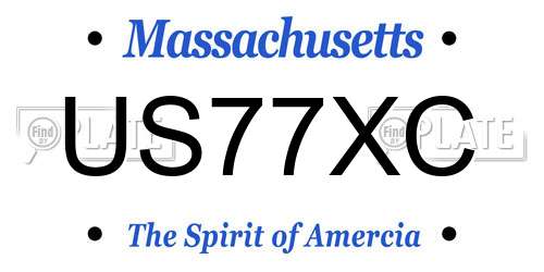 US77XC Massachusetts License Plate