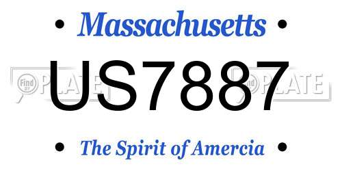 US7887 Massachusetts License Plate