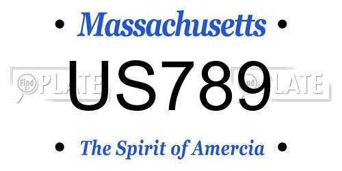 US789 Massachusetts License Plate