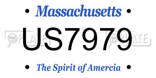 US7979 Massachusetts License Plate