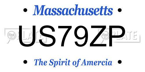 US79ZP Massachusetts License Plate
