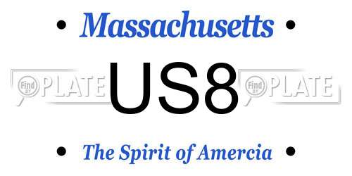 US8 Massachusetts License Plate