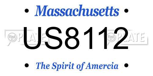 US8112 Massachusetts License Plate