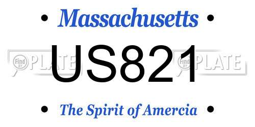 US821 Massachusetts License Plate