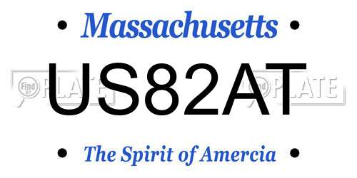 US82AT Massachusetts License Plate
