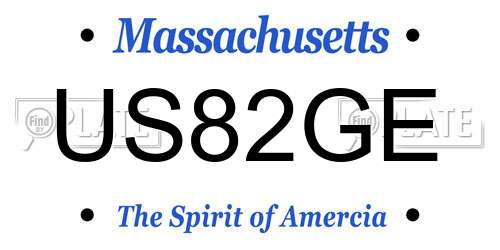 US82GE Massachusetts License Plate