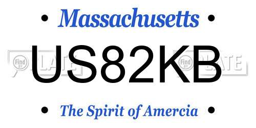 US82KB Massachusetts License Plate