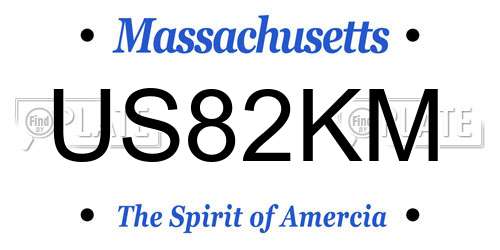 US82KM Massachusetts License Plate