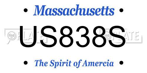 US838S Massachusetts License Plate