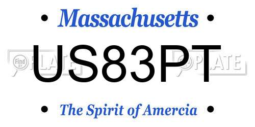 US83PT Massachusetts License Plate