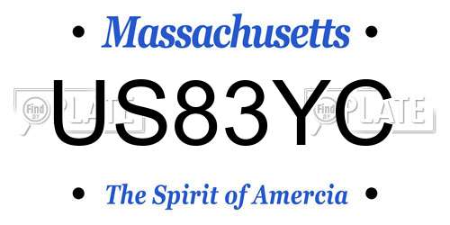 US83YC Massachusetts License Plate