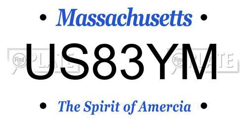 US83YM Massachusetts License Plate