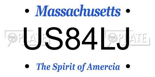 US84LJ Massachusetts License Plate