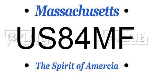 US84MF Massachusetts License Plate