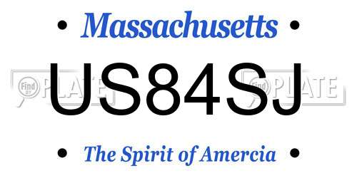 US84SJ Massachusetts License Plate