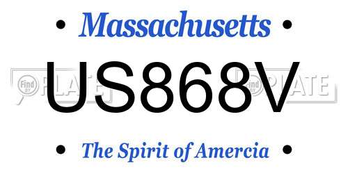 US868V Massachusetts License Plate