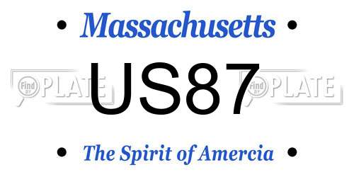 US87 Massachusetts License Plate
