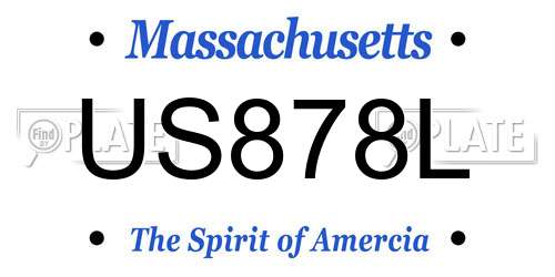 US878L Massachusetts License Plate