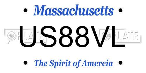 US88VL Massachusetts License Plate