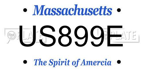US899E Massachusetts License Plate