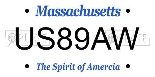 US89AW Massachusetts License Plate