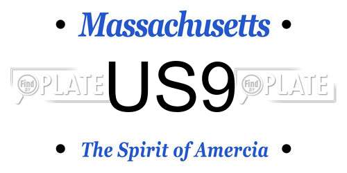 US9 Massachusetts License Plate