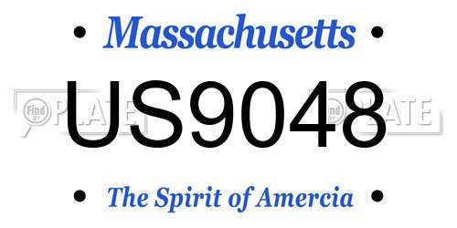 US9048 Massachusetts License Plate