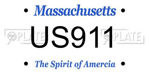 US911 Massachusetts License Plate